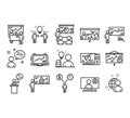 Education line icon set Royalty Free Stock Photo